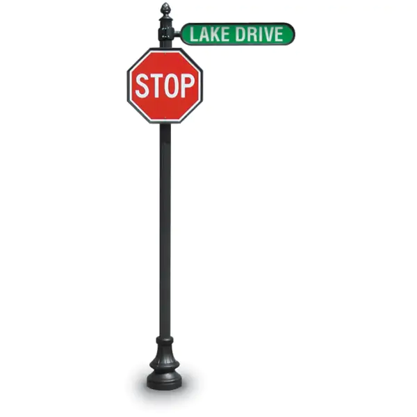 Street Sign Posts Poles 12 Foot 3 OD Pole Black N1020452