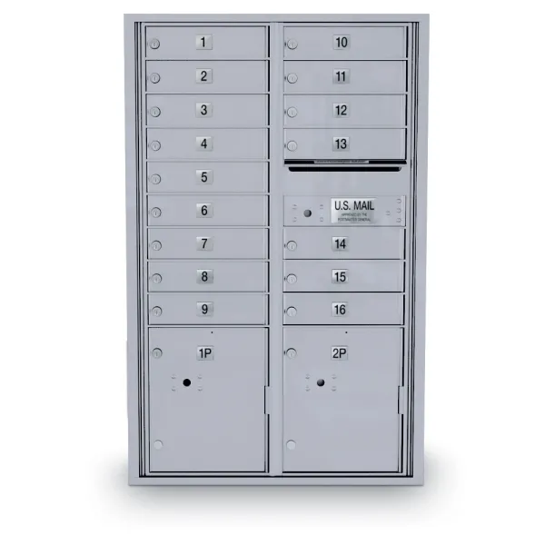 N1034000 - 16 Door Standard 4C Mailbox with 2 Parcel Lockers