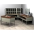 Compact L-Shaped Literature and Mailroom Table with Mail Dump and Processing Table. 56 12-1/2