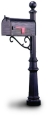 ADAMS CLASSIC POST WITH MAILBOX, ANTIQUE BRONZE