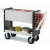 Long Solid Metal Cart with Hook-on Tote Basket and 8